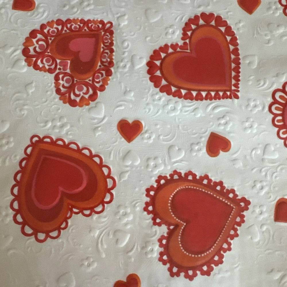 Hallmark Valentine Gift Wrap Paper Lot of‎ 2 Packs Vintage 80s Embossed Floral